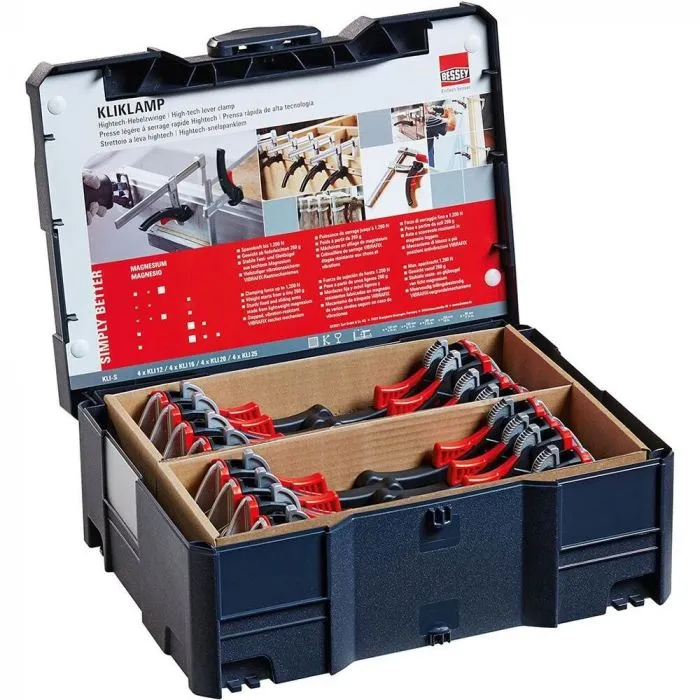 BESSEY KLIS KLIKLAMP LIJMKLEMMEN SET IN TLOC SYSTAINER  16DELIG